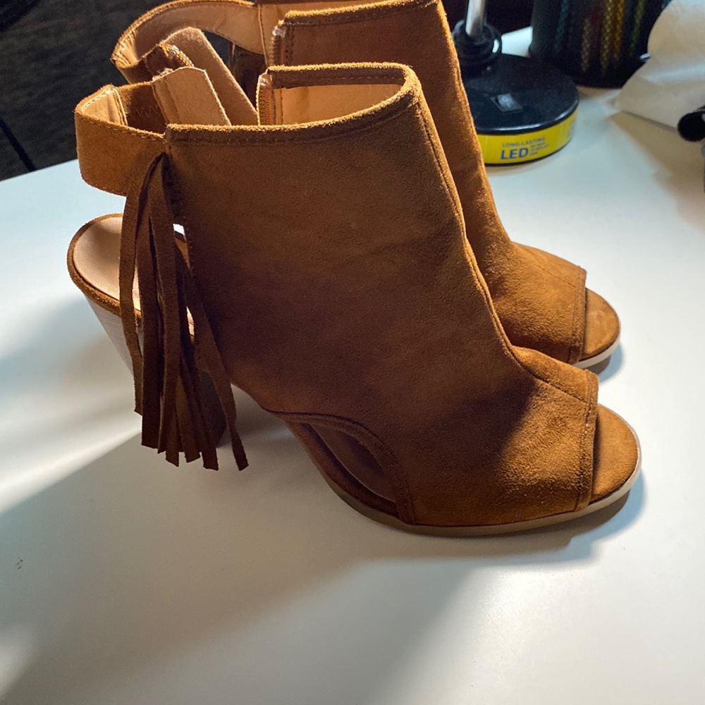 Brown heels.